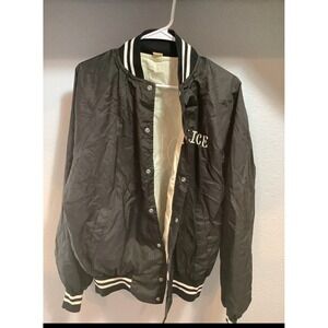 "Vintage 80s Police Men's Nylon Jacket, XL (46-48), Made in USA"